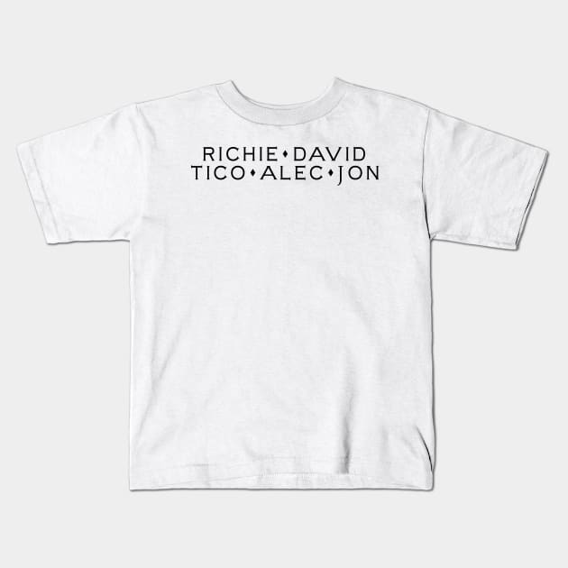 Richie David Tico Alec Jon Kids T-Shirt by DAFTFISH